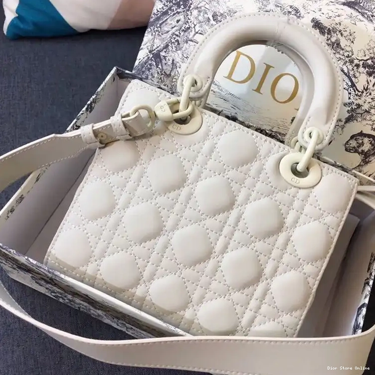Cheap White Lady Cannage Bag Dior ABCDior Calfskin Ultramatte My 0322 Hot Sale